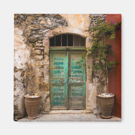 Gamla turkvoise Door in Crete, Grekland Magnet