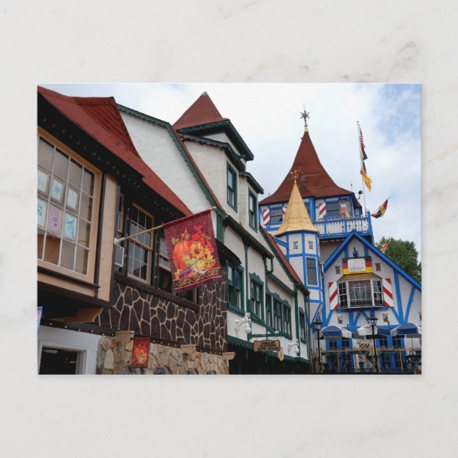 Gamla tyska staden Helen Georgia Vykort (Framsida)