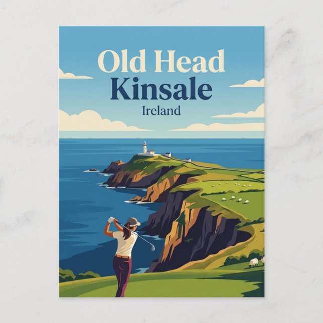 Gamla udden Kinsale Irland Vykort (Framsida)