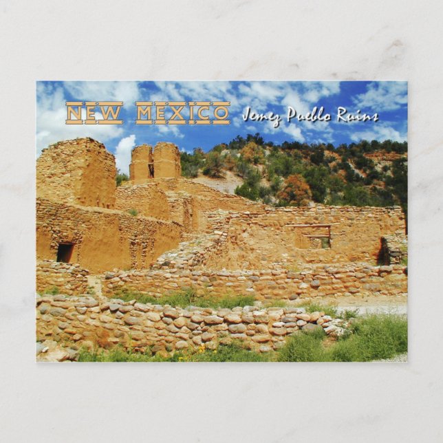 Gamla Uppdrag kyrkan, Jemez State Monument, NM Vykort (Framsida)