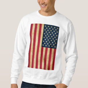 Gamla USA flagga Lång Ärmad Tröja