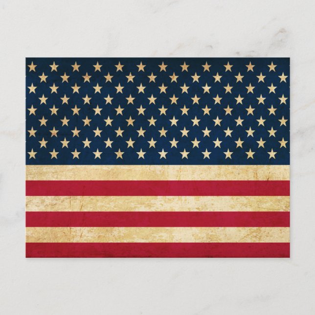 Gamla USA flagga Vykort (Framsida)