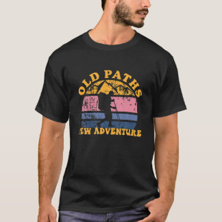 Gamla Väg New Äventyr i bergen Retro Sunset T Shirt