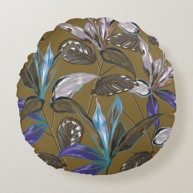 Gamla väggen struktur med sprickor, retrobakgrund  rund kudde (Framsidan)