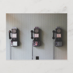 Gamla väggtelefoner vykort