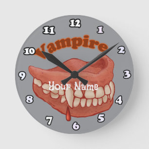 Gamla Vampire Teeth Rund Klocka