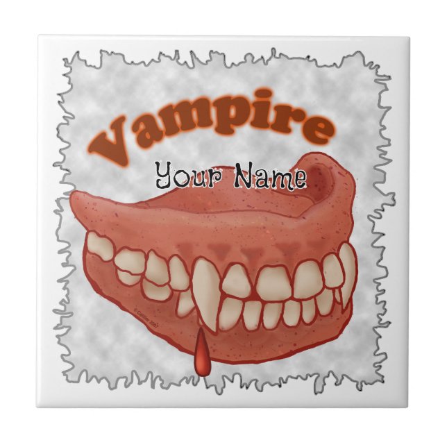 Gamla vampyr tänder kakelplatta (Framsidan)