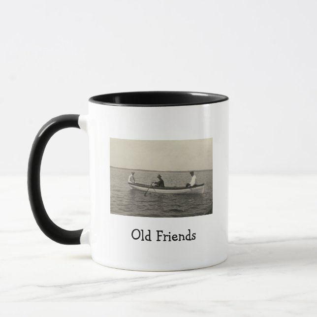 Gamla Vänner Båtliv Antik Foto Kaffe  Mugg (Vänster)
