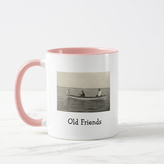 Gamla vänner som bockar antique Photo Coffee Mugg (Vänster)