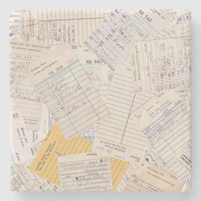 Gamla Vänners Bibliotekscirkulationskort Stenunderlägg (Framsidan)