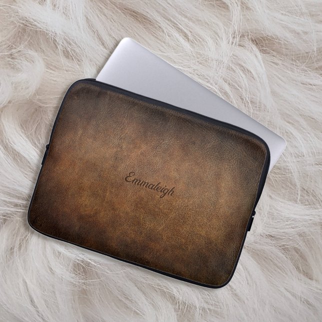 Gamla världsfaux-läder laptop fodral (Skapare uppladdad)
