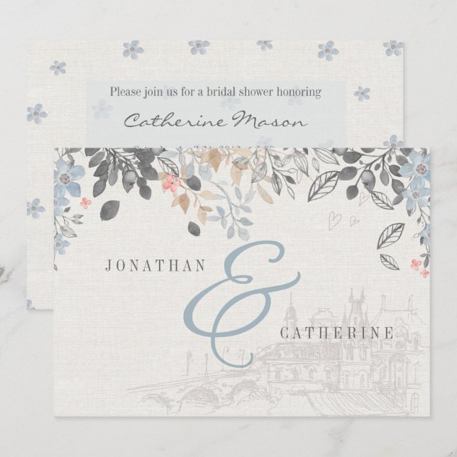 Gamla världskartan Inbjudningskort för möhippan (Fram/baksida)