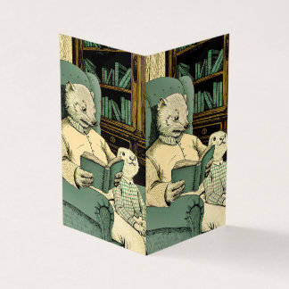 Gamla västar som läser bok till ungar kort