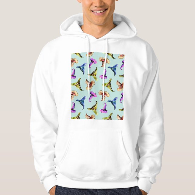 Gamla vattenfärger: blå bakgrund. hoodie (Framsida)
