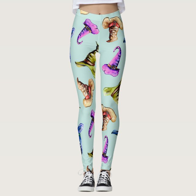 Gamla vattenfärger: blå bakgrund. leggings (Framsida)