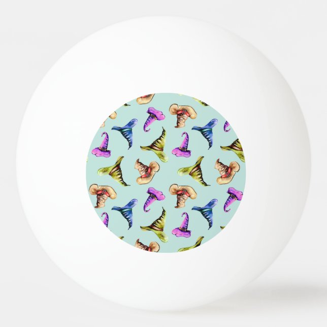 Gamla vattenfärger: blå bakgrund. pingisboll (Framsidan)