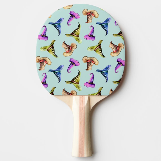 Gamla vattenfärger: blå bakgrund. pingisracket (Framsidan)