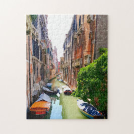 Gamla Venedig-kanalen och -båtar, Venezia-Italien Pussel