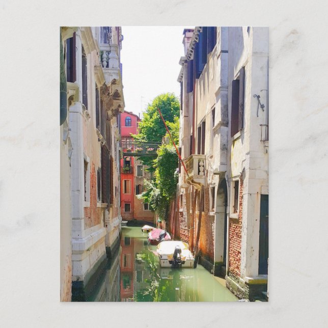 Gamla Venedig-kanalen, romantisk Italien-scen Helg Vykort (Framsida)