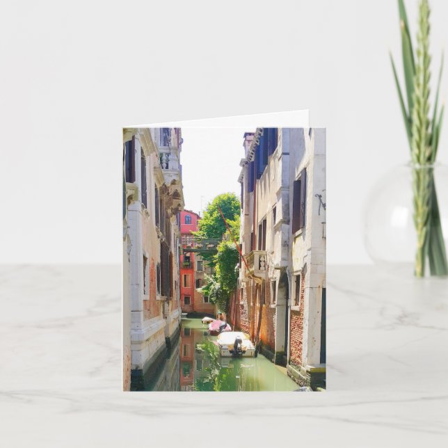 Gamla Venedig-kanalen, romantisk Italien-scen Kort (Framsida)