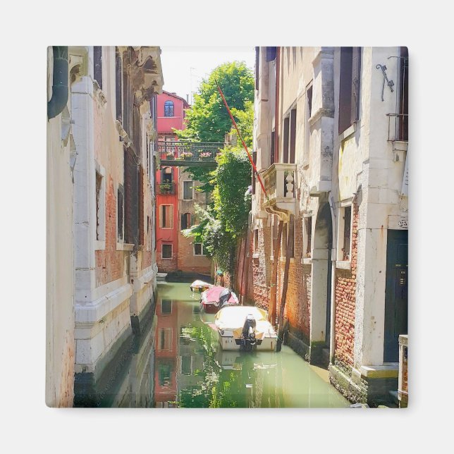 Gamla Venedig-kanalen, romantisk Italien-scen Magnet (Framsidan)