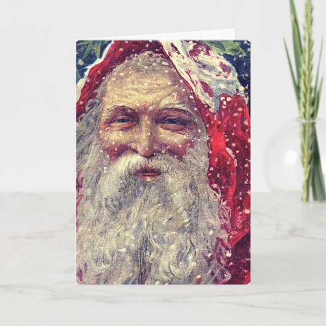 Gamla Victorian Saint Nicholas Helgkort (Framsida)