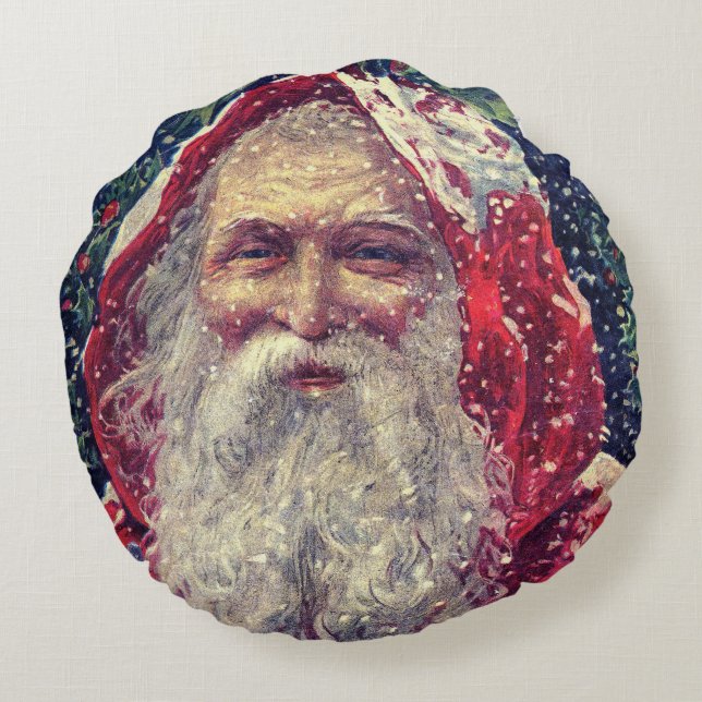 Gamla Victorian Saint Nicholas Rund Kudde (Baksidan)