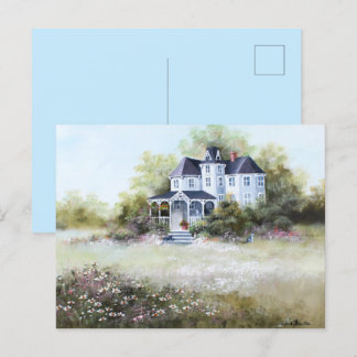 Gamla Viktorianska huset med Cats Rustic Land Vykort