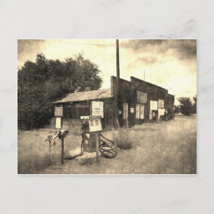 Gamla Vintage Gas Station Vykort