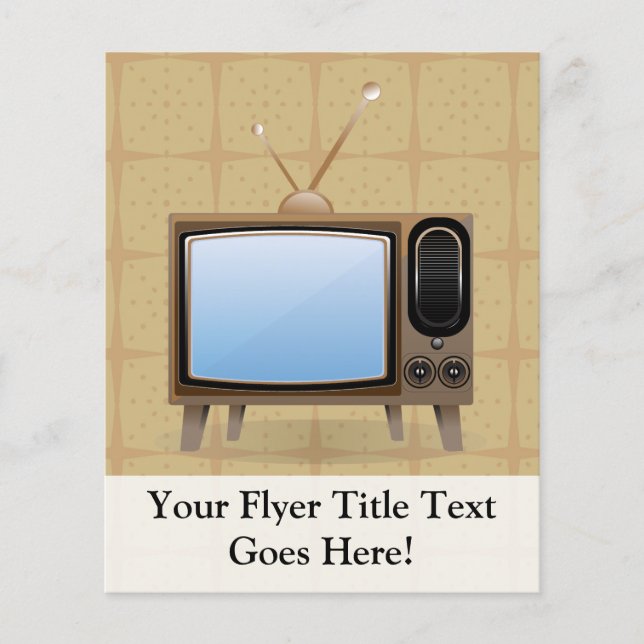 Gamla Vintage Golv TV Flygblad (Framsidan)