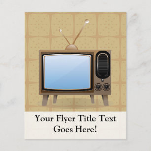 Gamla Vintage Golv TV Flygblad