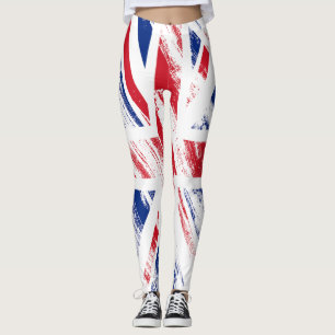 Gamla Vintage Grunge United Kingdom Flagga Legging