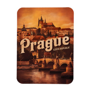 gamla vintage resor prag prag Tjeckien presenter Magnet