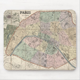 Gamla Vintagen City Karta, Paris, Frankrike Europe Musmatta