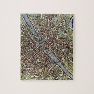 Gamla Vintagen Paris Karta shabbychic Pussel