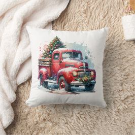 Gamla Vintagen Red Lastbil Kudde