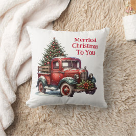 Gamla Vintagen Red Lastbil Kudde
