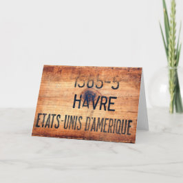 Gamla Vintagen US Wooden Shipping Låda hälsning 3 Kort