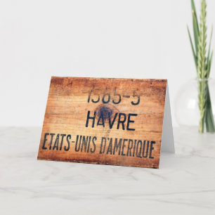 Gamla Vintagen US Wooden Shipping Låda hälsning 3 Kort