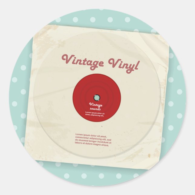 Gamla vinylpoststämplar runt klistermärke (Framsida)