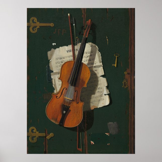 Gamla Violin - John Frederick Peto Fine Art Poster (Framsidan)