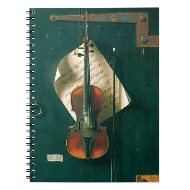 Gamla Violin still Life av William Michael Harnett Anteckningsbok (Framsidan)