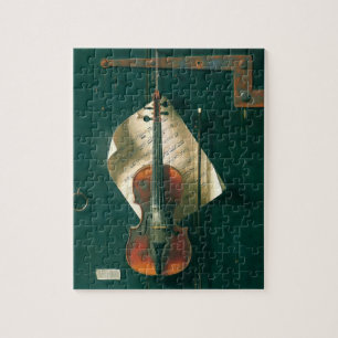Gamla Violin still Life av William Michael Harnett Pussel