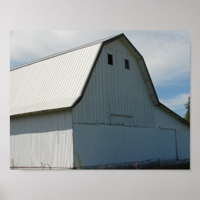 Gamla vita Barn i Iowa Poster (Framsidan)