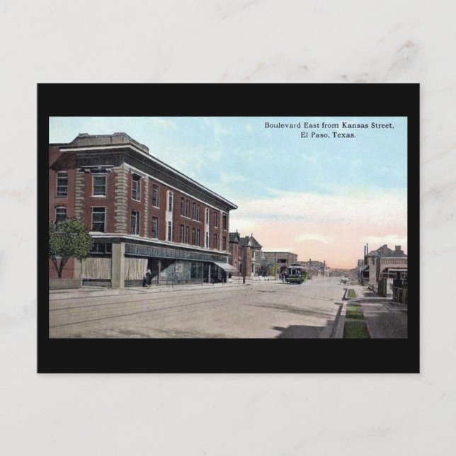 Gamla vykort - El Paso, Texas (Framsida)