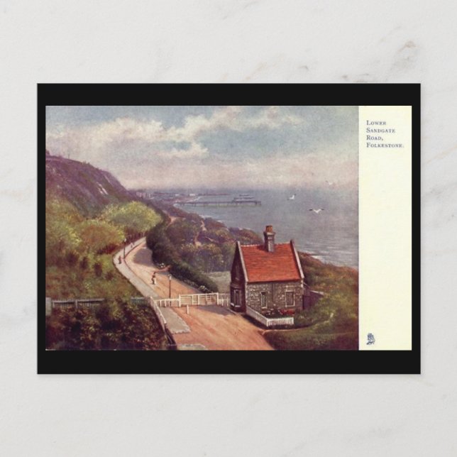 Gamla vykort - Folkestone, Kent. (Framsida)