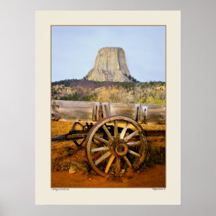 Gamla Wagon och Djävulen Peak - Wyoming Poster