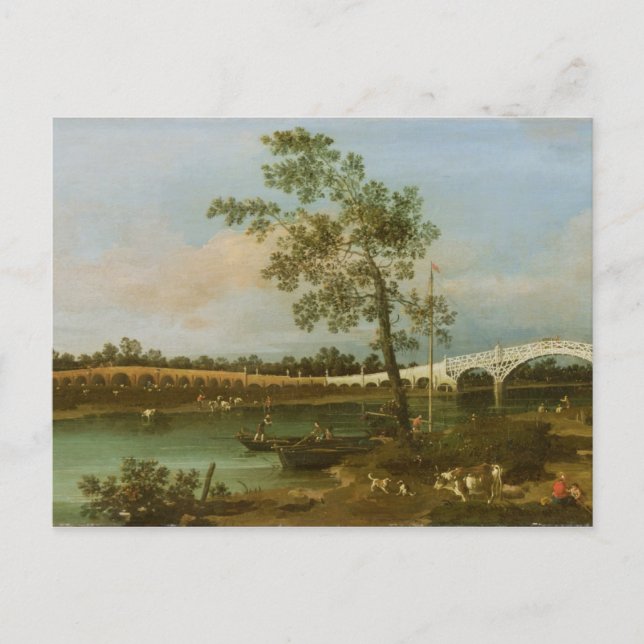 Gamla Walton's Bridge, 1755 (olja på arbetsyta) Vykort (Framsida)