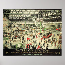 Gamla Waterloo Station Södra järnvägen Poster Ad