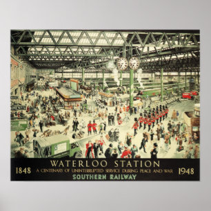 Gamla Waterloo Station Södra järnvägen Poster Ad